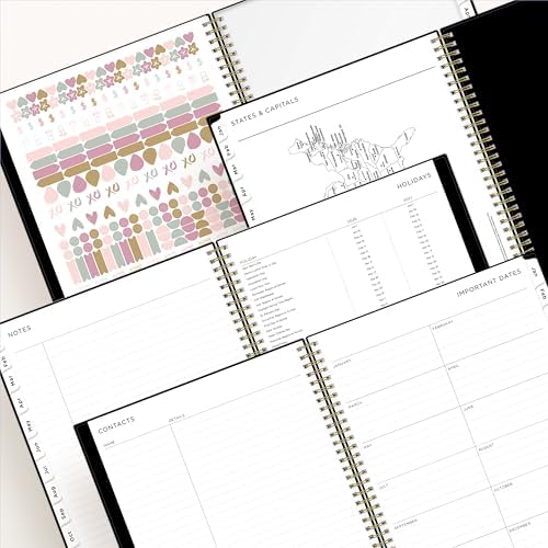 Blue Sky 2026 Weekly & Monthly Planner Calendar, 8.5"x11", Sweetheart Black
