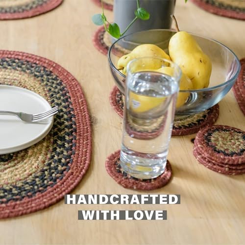 Homespice Highland Braided Trivets Ideal as Hot Pads, Round 8" Set of 3