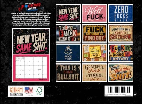 Funny Calendar 2027 Wall Sweary For Adults Inappropriate Gifts | American Made In The USA