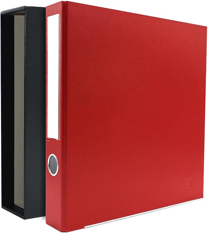 3-Ring Premium Binder & Slip Case - Red, by Bindertek | 2" Spine Width, 325 Sheet Capacity, 1.25" D-Rings, Linen-Textured Covers, Steel Reinforced Edges