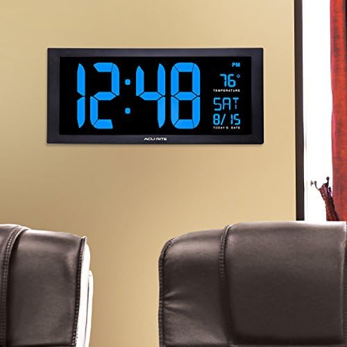 AcuRite Digital Clock, 18-Inch / Blue