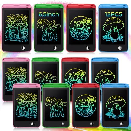 Tinlade 12 Pack LCD Writing Tablet for Kids, 6.5 Inch Drawing Pad