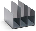 Poppin Fin File Sorter - 3-Compartment File Organizer, Sturdy and Durable Document Organizer, Sleek Design with Lacquer-like Finish, File Folder Organizer for Desk (Dark Gray)