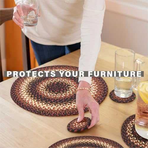 Homespice Prescott Jute Braided Placemats, Round 15" Set of 2