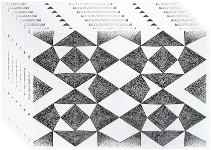 Batmerry Houndstooth Black White Linen Placemats Set of 8, Plaid Abstract Fashion Geometric Washable Table Mats for Kitchen Table Thickened Heat Insulation Dining Set Indoor Outdoor 12X18 in
