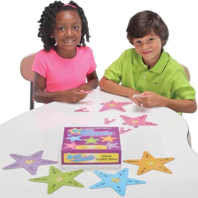 Really Good Stuff Spanish Syllable Star Puzzles, 20 Puzzles, 10 Answer Keys