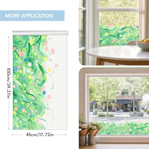 ADD.HERES Stained Glass Window Film, Window Film Decorative, 17.5 x 78.7 in