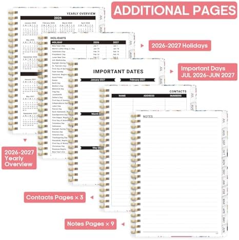 Planner 2026-2027, Weekly & Monthly Academic Calendar, Jul 2026 – Jun 2027