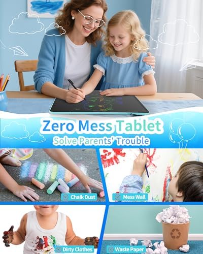 Magnetic LCD Writing Tablet for Fridge, 13 Inch Writing Tablet for Kids, Toddler Drawing Pad, Learning Toys for Boys Girls Ages 3.4.5.6.7.8, Writing Board for to-Do Lists and Family Messages (Pink)