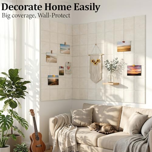 Large Felt Bulletin Board for Walls: 12-Pack Black Cork Board Alternative 11.8x11.8 Inch Peel and Stick Pin Board Wall Decor for Home Organization, Office Memo Board, Self-Adhesive Wall Tiles