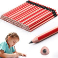 Seajan 48 Pcs 2b Jumbo Pencils, Big, Fat, Thick, Triangular Grip 7 Inch Large Pencils Refill with Eraser for Beginners Office Christmas Gifts(Red)