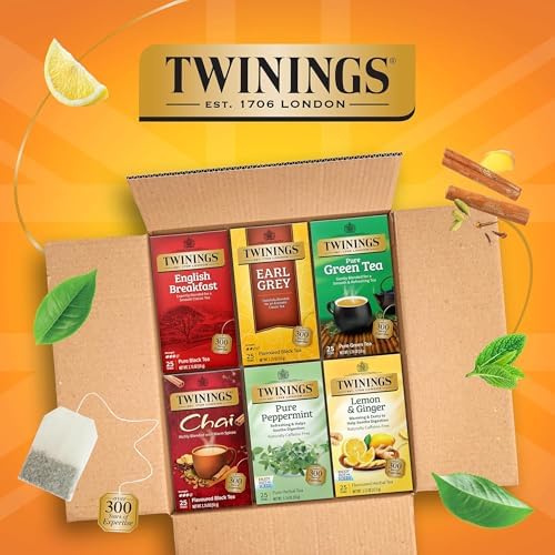 Twinings Variety Pack Tea Bag Sampler, 25 CT Box (6 Pack)