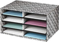 Bankers Box Literature Sorter, Letter, Black/White Brocade | Turn paper piles into organized workflows with durable compartments that keep mail, forms, and projects easy to find.