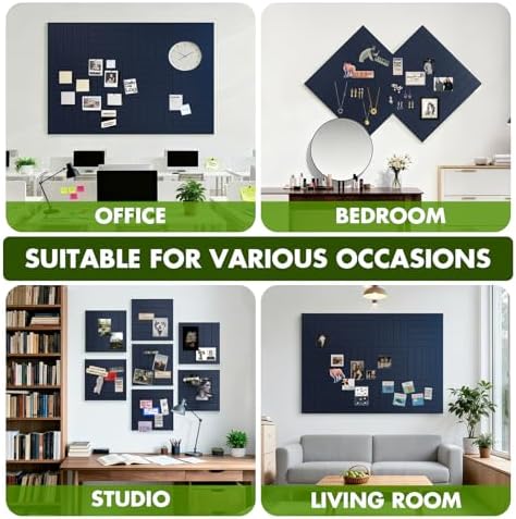 48" x 36" Large Felt Bulletin Board 1/2" Thick, Dark Blue