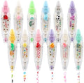 NQEUEPN 12pcs Decorative Tape Pen, Cute Animals Press Type Decorative Pen Tape Roller Pen DIY Creative Cartoon Correction Tape for Boy Girls Gift Teacher Class Rewards (12 Themes)
