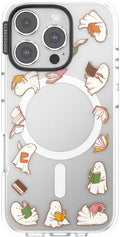 PopSockets iPhone 16 Pro Phone Case with MagSafe, Wireless Charging Compatible, Bookish - Spooky Book Club Clear