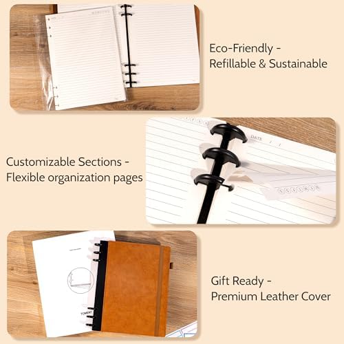 Yoment Refillable Notebooks for Work 5 Subject with Removable Dividers Tabs