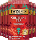 Twinings Christmas Tea, Holiday Spiced Black Tea Bags, 20 CT Box (6 Pack)