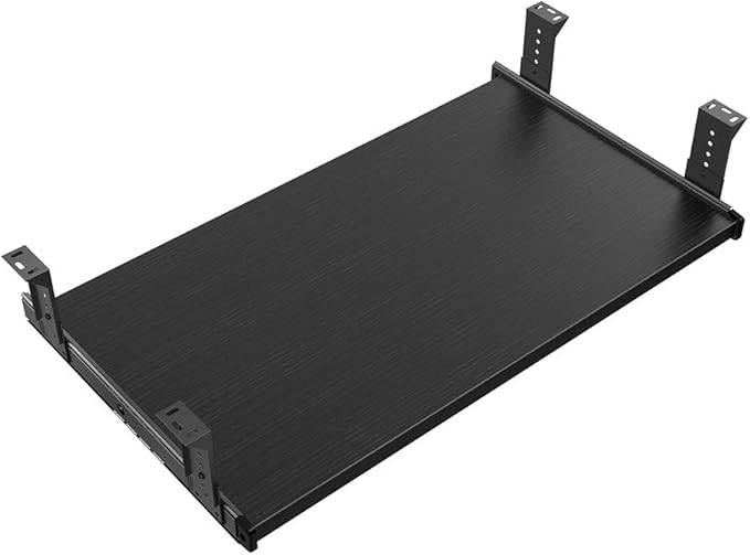 FRMSAET Furniture Accessories Office Product Suits Hardware 20/24/30 inches Keyboard Drawer Tray Wood Holder Under Desk Adjustable Height Platform. (24 inches, Black)