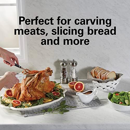 Hamilton Beach Electric Knife Set for Carving Meats, Poultry, Bread, Crafting Foam & More, Reciprocating Serrated Stainless Steel Blades, Ergonomic Design Storage Case + Fork Included, 5 Foot Cord
