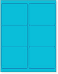 NextDayLabels - 8-1/2 x 11 Neon Color High Light Fluorescent Labels for Laser & Inkjet Printer (Blue Fluorescent, 4" x 3-1/3" - 6 Per Page | 150 Labels)