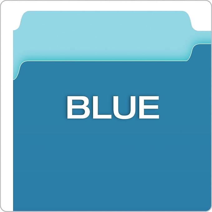 Pendaflex 435013BLU Interior File Folders, 1/3 Cut Top Tab, Legal, Blue (Box of 100)