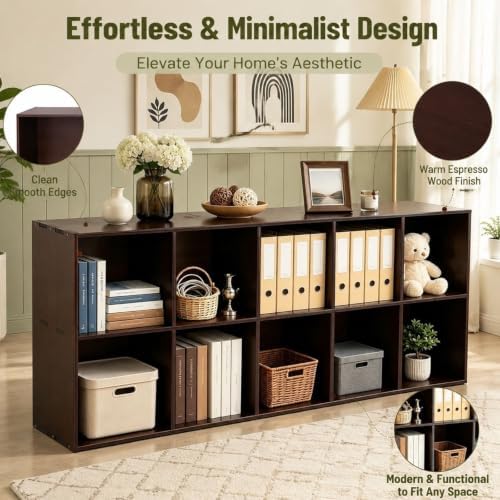 Storage Organizer, Pine Wood Bookshelf, Cube Shelf, Open Display Bookcase