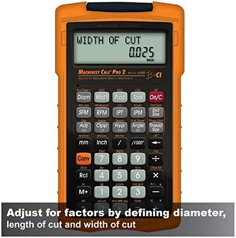 Calculated Industries 4088 Machinist Calc Pro 2 Advanced Machining Calculator | Speeds and Feeds, DOC, LOC and WOC for Materials and Tool settings | Machinists, Setters, Tool & Die Makers, Shop Owners