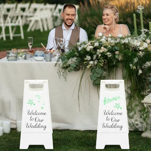 8 Pack a Frame Sandwich Board Sign with Dry Erase Surface, 24 x 12 Inch Double Sided Sidewalk Sign Chalkboard Easel Heavy Duty Plastic Dry Erase Poster Board for Outdoor Restaurant Cafe Menu (White)