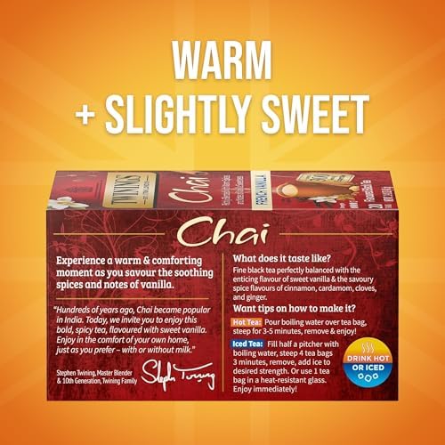 Twinings French Vanilla Chai Spiced Black Tea Bags, 20 CT Box (1 Pack)