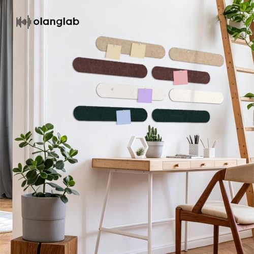 Olanglab Felt Bulletin Board Strips 4-Pack 24"x16" with 50 Pins, Chestnut