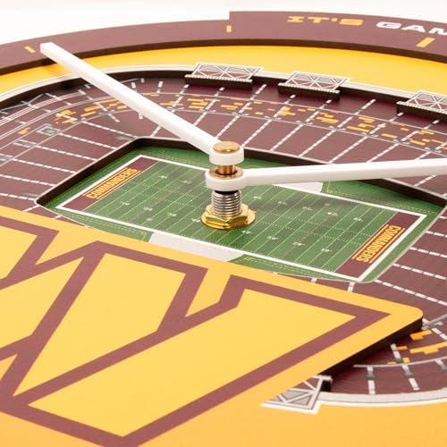 YouTheFan NFL Washington Commanders StadiumView 3D Wall Clock
