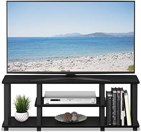 Furinno TURN-S-TUBE 3-Tier Toolless Assembly TV Stand, Americano | for TV up to 50 Inch, No Tool Rectangular Entertainment Center, TV Console, for Living Room, Bedroom