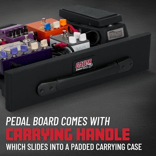 Gator Cases Wood Pedal Board with Nylon Carry Bag with External Pocket | 18 x 12" (GPT-BLACK)