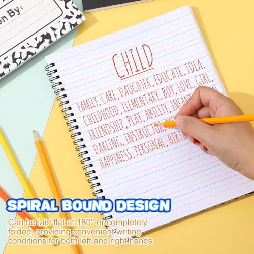 Henoyso 4 Pack Spiral Primary Composition Notebook for K-2, 100 Pages
