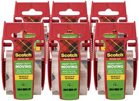 Scotch Heavy Duty Moving Packing Tape, Clear, 1.88 in. x 22.2 yd.