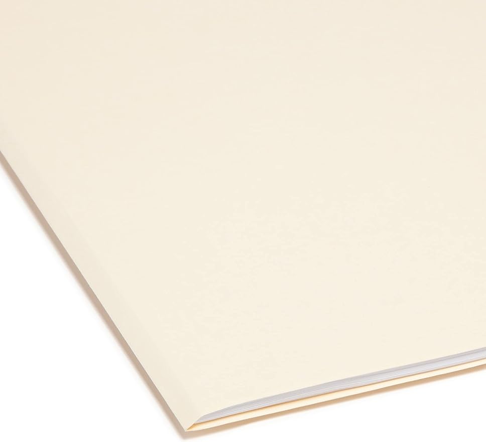 Smead SuperTab Heavyweight File Folder, Oversized 1/3-Cut Tab, Letter Size, Manila, 50 Per Box (10401)