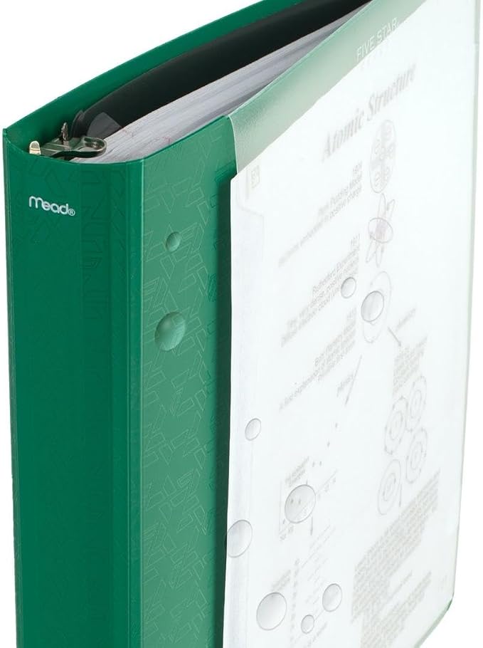 Five Star 3-Ring Binder + Study App, 6 Pack, 1 Inch Binder with D Rings and Customizable Clear View Cover, 225 Sheet Capacity, Assorted Colors (261440-23)