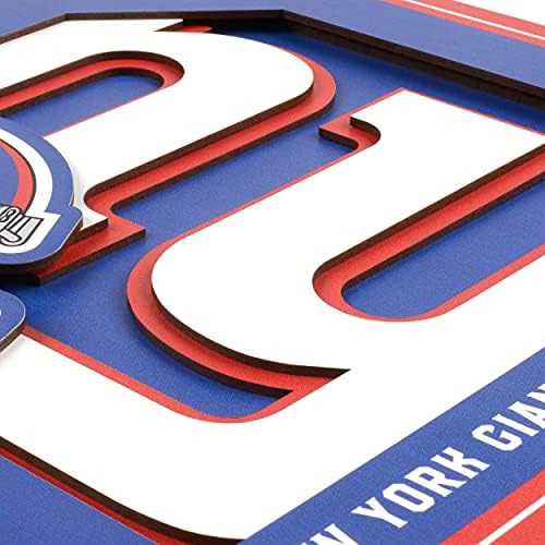 YouTheFan NFL New York Giants 3D Logo Series Wall Art