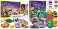 NATIONAL GEOGRAPHIC Arts & Crafts Kit - Mosaic, Marbling Paint, Air Dry Clay & 15 River Rocks to Paint & Decorate