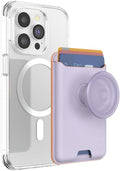 PopSockets Phone Wallet for MagSafe with Grip- Lavender | PopWallet, Holds 3 Cards, Magnetic, Removable, Secure, Lavender, Purple, Girly, Women