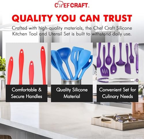 Chef Craft 9 Piece Green Premium Silicone Kitchen Tool Set (42084)
