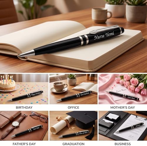 Ancolo Personalized Ballpoint Pens - with Your Message Name on the Pens