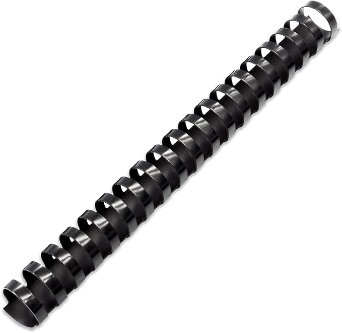 Binditek Plastic Binding Comb Spines, 7/8 Inch, 19 Ring, Black, 50 Pack | Plastic Binding Combs, 7/8 Inch Diameter, 190 Sheet Capacity, for Letter Size, for Students and Coworkers