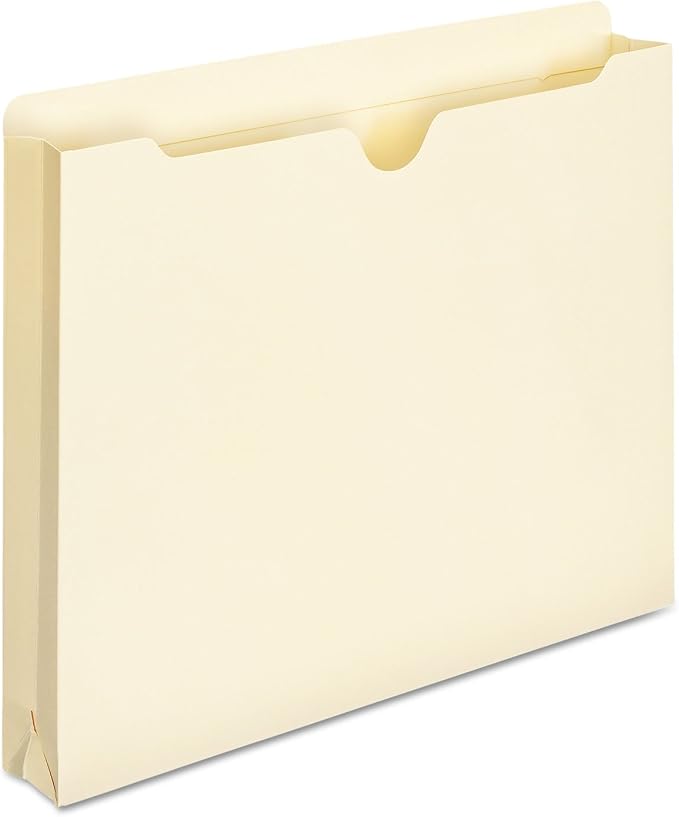 Smead File Jacket, Reinforced Straight-Cut Tab, 1-1/2" Expansion, Letter Size, Manila, 50 per Box (75540)