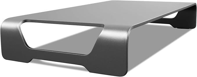 Mount-It! Aluminum 15.7" Monitor Stand for iMac | Wide unibody metal riser with keyboard storage, universal organizer for PC, iMac, laptop.