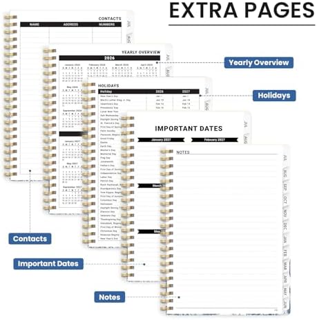 Planner 2026-2027, A5 (6.3" x 8.5") Hardcover Weekly & Monthly Planner July 2026 - June 2027 with Monthly Tabs, Academic Planner for School, Work and Office, Blue Elegance