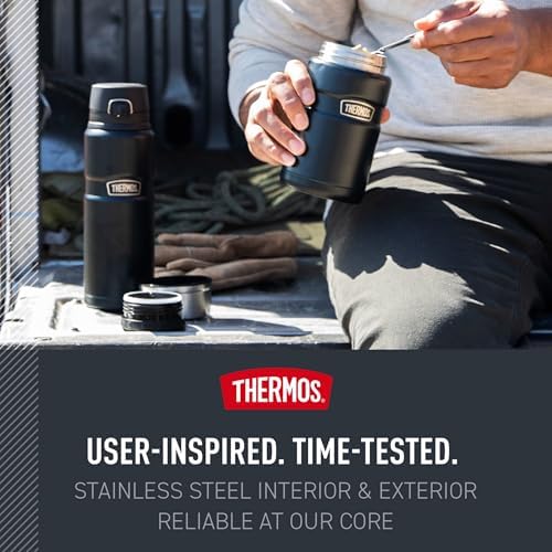 THERMOS Stainless King Vacuum-Insulated Food Jar, 24 Ounce, Matte Army Green