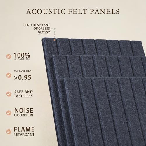 JBER Large Cork Board Alternative 48" x 36" - 12 Pack Self-Adhesive Felt Bulletin Board Tiles, Pin Board Vision Board for Walls, Office & Home Decor(Starlight Blue)