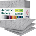 Acoustic Panels 12-Pack Soundproof Wall Panels 12"x12"x0.4" Decorative Sound Dampening for Your Home, Office, Studio, Bedroom & More with Unique ModuArc Carving [Light Gray]